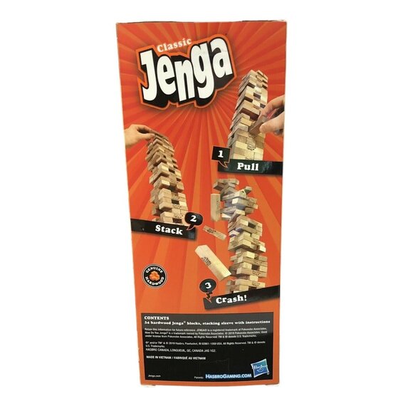 Hasbro Classic Jenga Wood Block Stacking Game - Picture 2 of 2